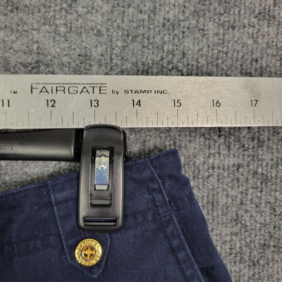 LAUREN RALPH LAUREN Blue Gold Button High Rise Cuffed Twill Chino Shorts SIZE 10 - Picture 8 of 14